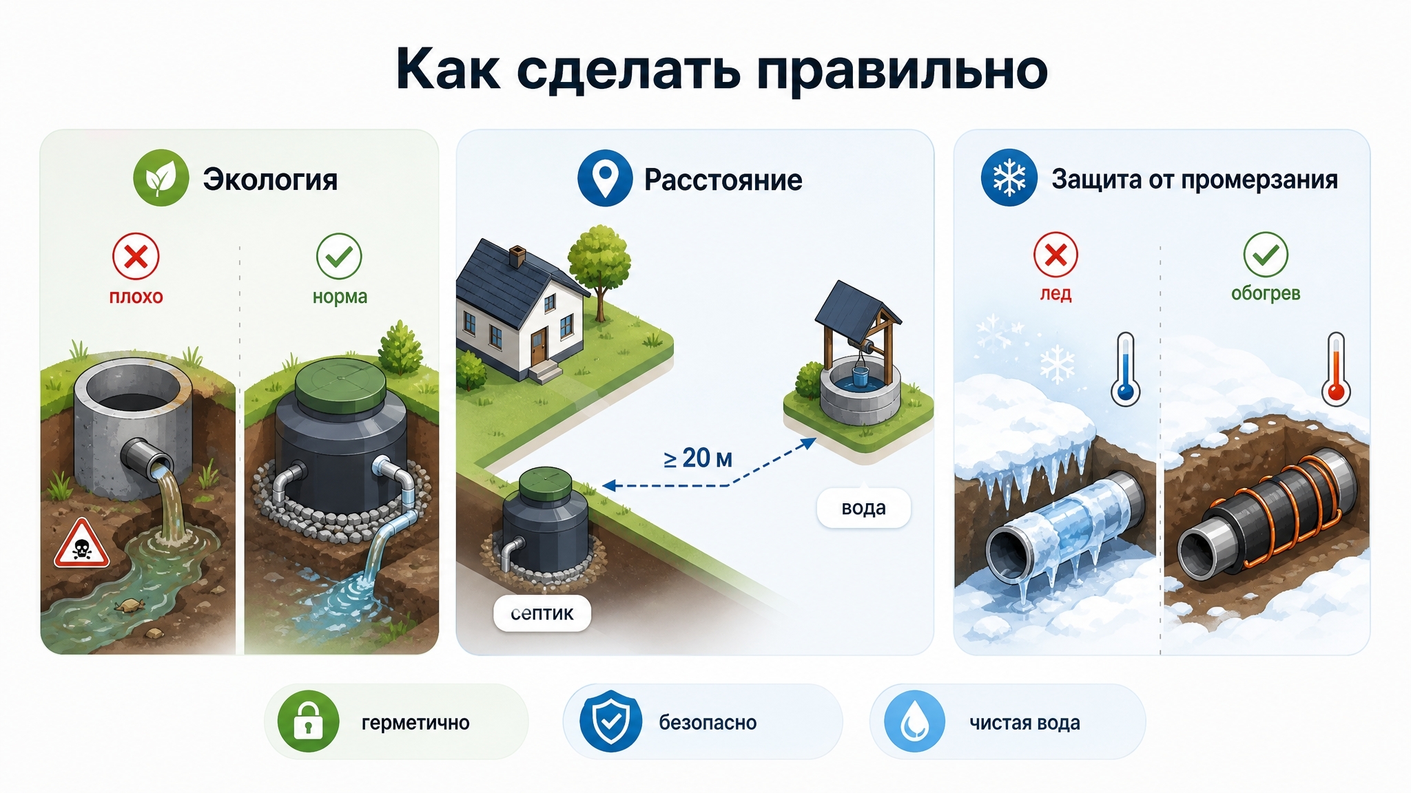 Септик для водоохранной зоны: требования, выбор и монтаж