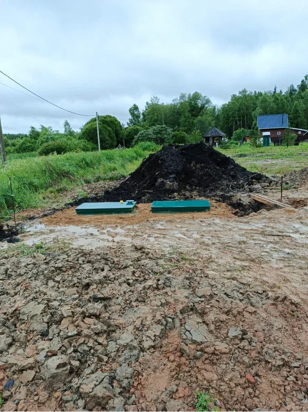 Установка горизонтального септика на сложном грунте в г. Дмитров